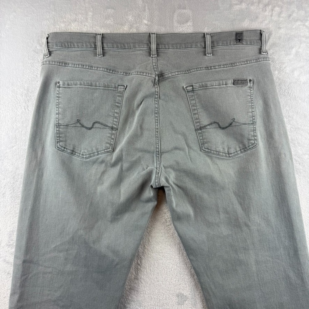 7 For All Mankind Jeans Men 40x34 Gray Carsen Slim Straight Dark Wash Denim - Picture 4 of 13